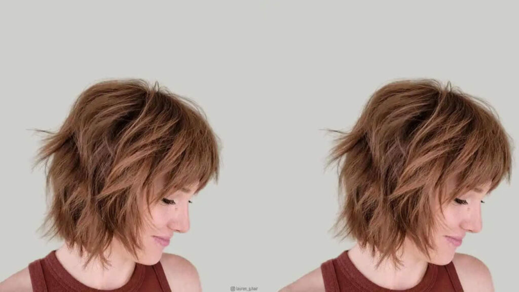 neck-length shag haircuts (untuk bentuk muka persegi)