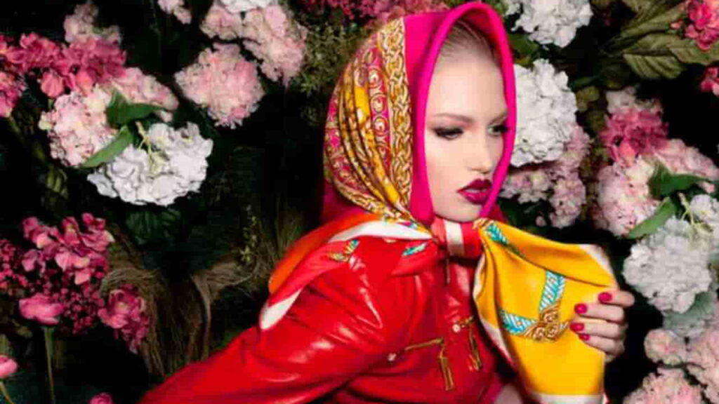 retro style hijab, silk scarves