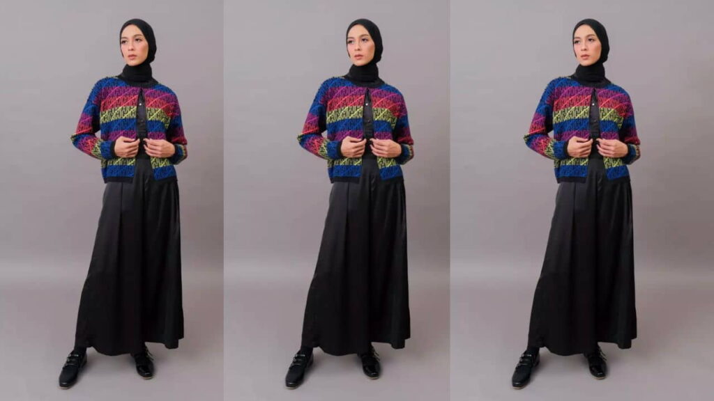 retro style hijab, turtleneck dan hijab