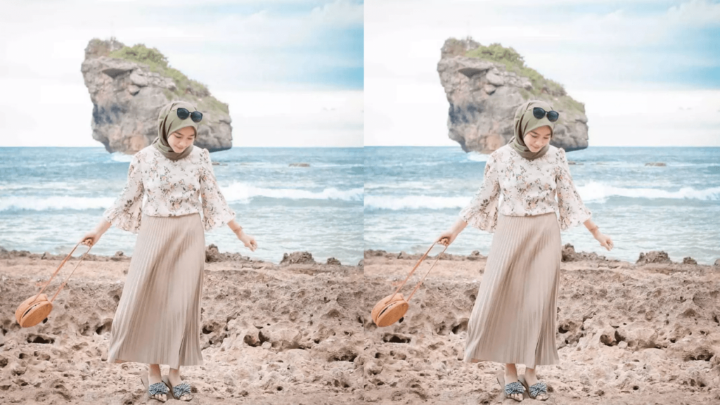 (hijab style ootd casual rok plisket)