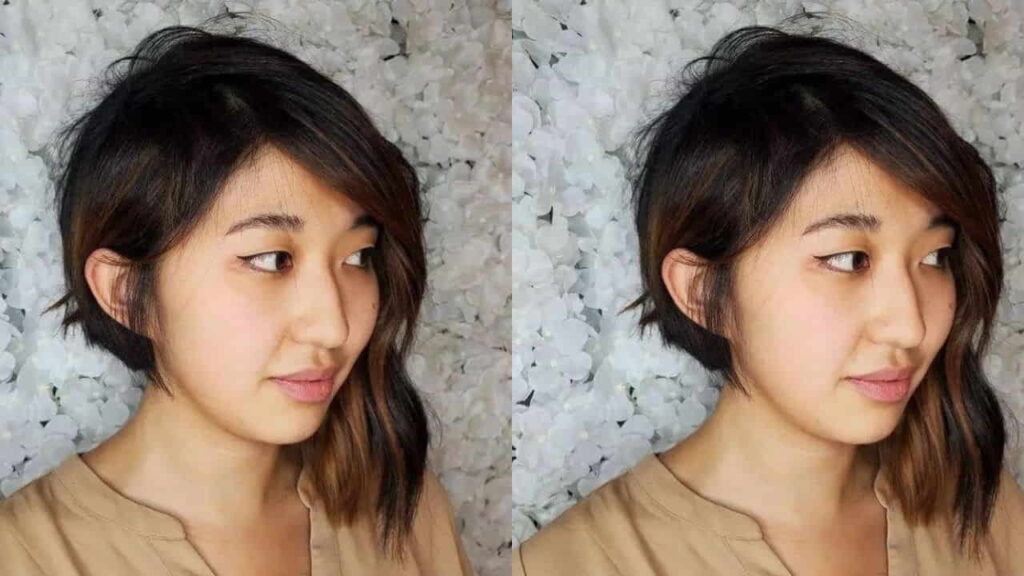 style rambut pendek perempuan, bob asimetris dengan layer