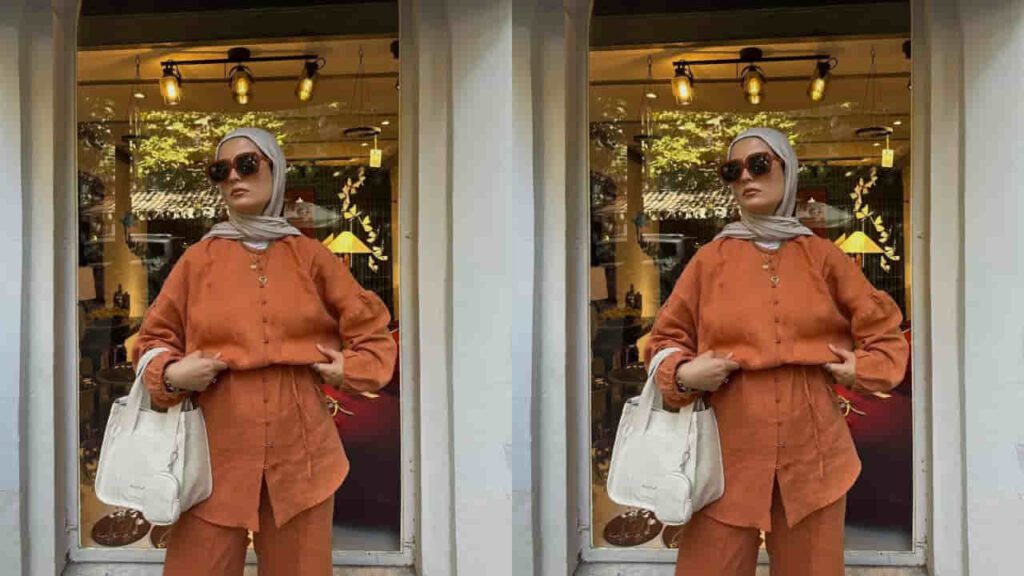 warna orange dengan khaki